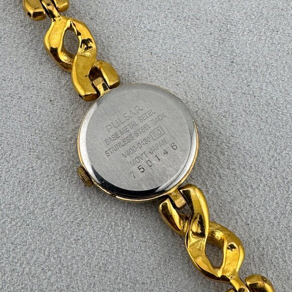 Pulsar 18K Gold Plated Cream Dial Ladies Dress Watch - Picture 6 of 8